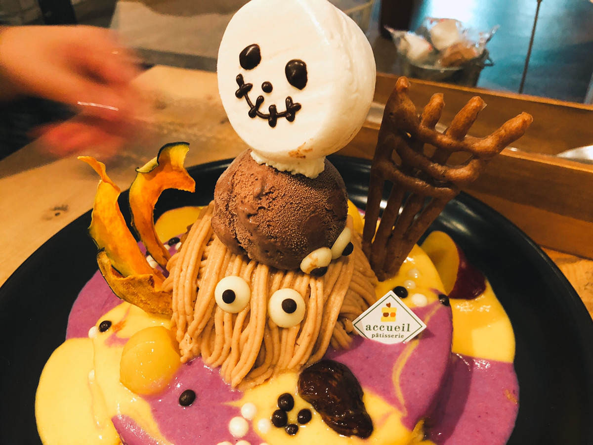 ハロウィン仕様のパンケーキ